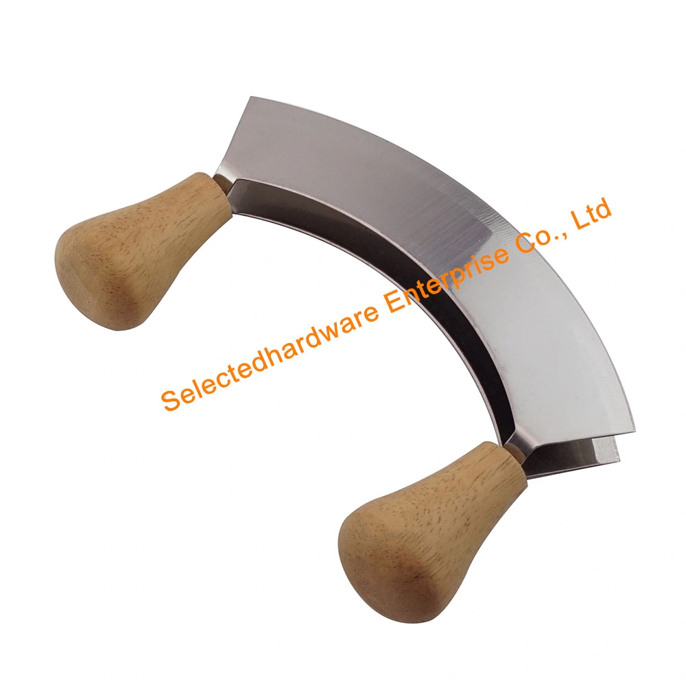 Double Blade Vegetable Chopper Knife Wooden Handle