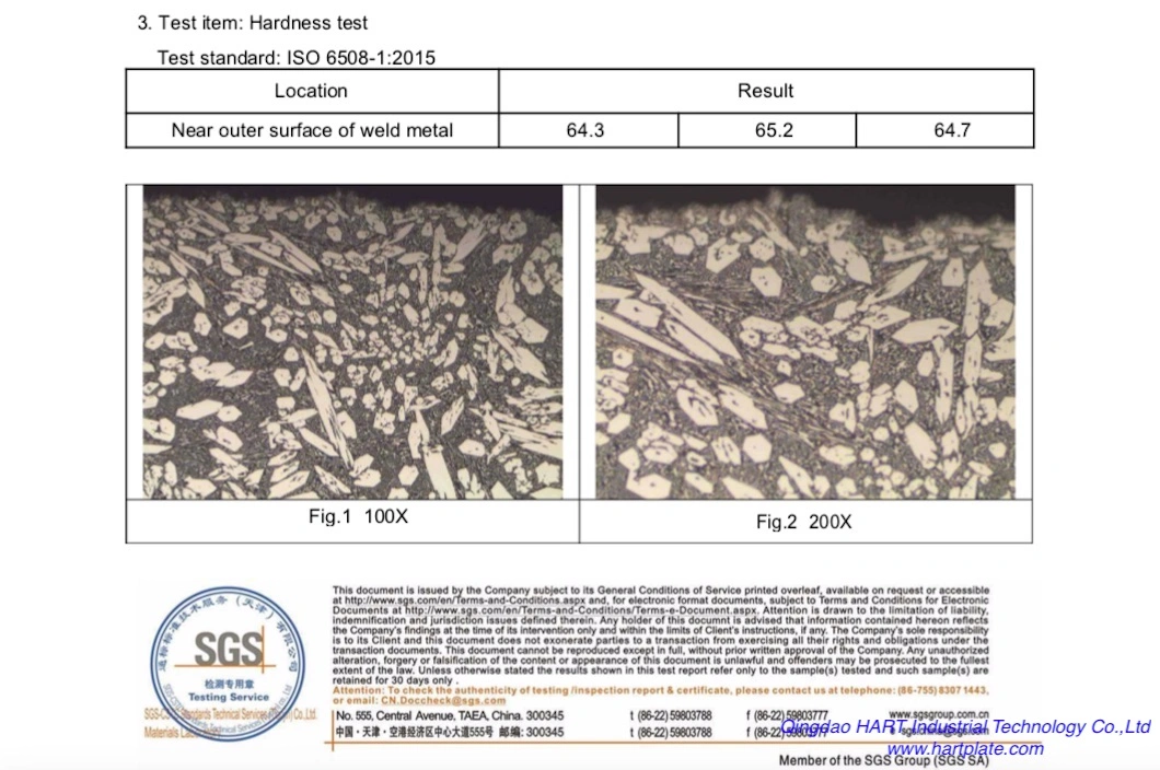 The Smooth Overlay Plates with HRC Hardness Value 60-64