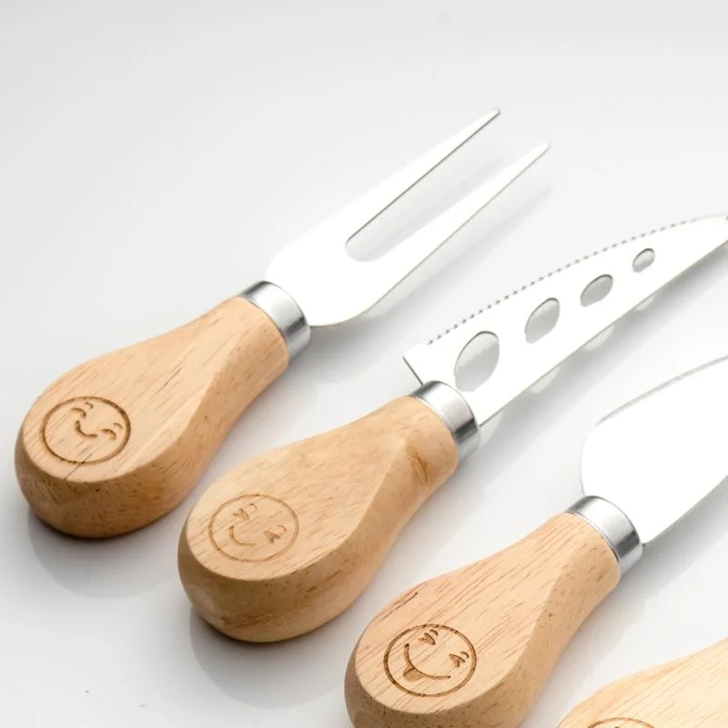 6PCS Set Cheese Knives with Wood Handle Stainless Steel Cheese Slicer