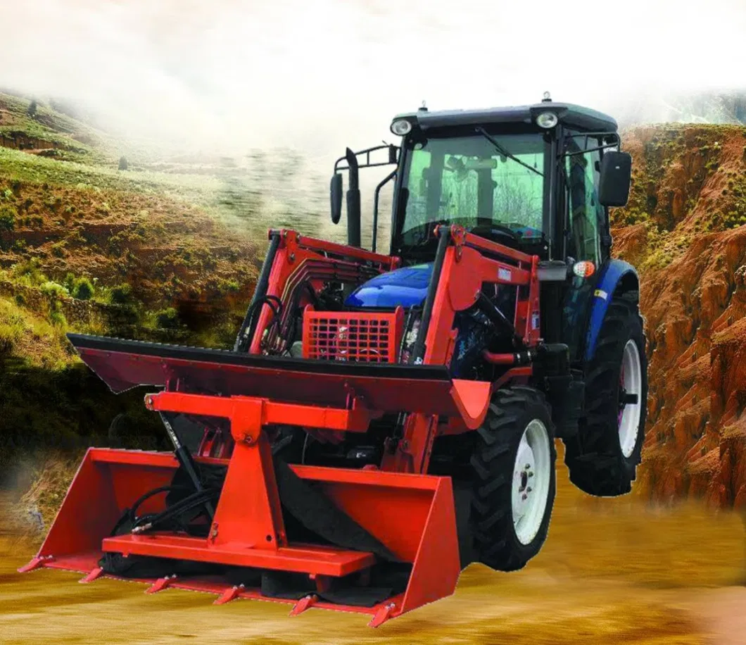 Agricultural Equipment Walking Power Tiller Tractor 70-100HP Front Loader with 4 in 1 Bucket