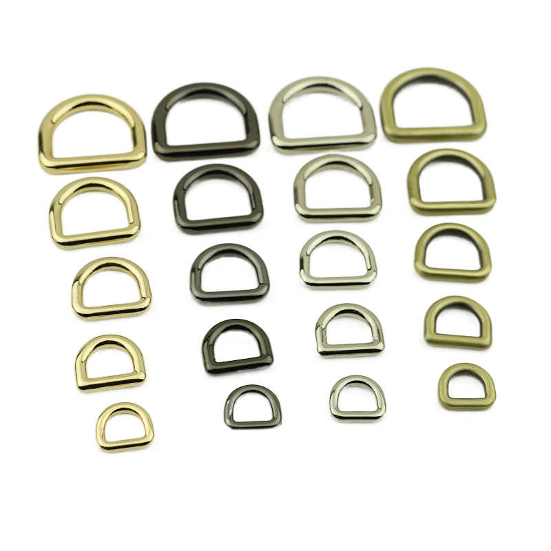 Shiny Gold Metal D Rings Clasps Buckles for Garment Accessories