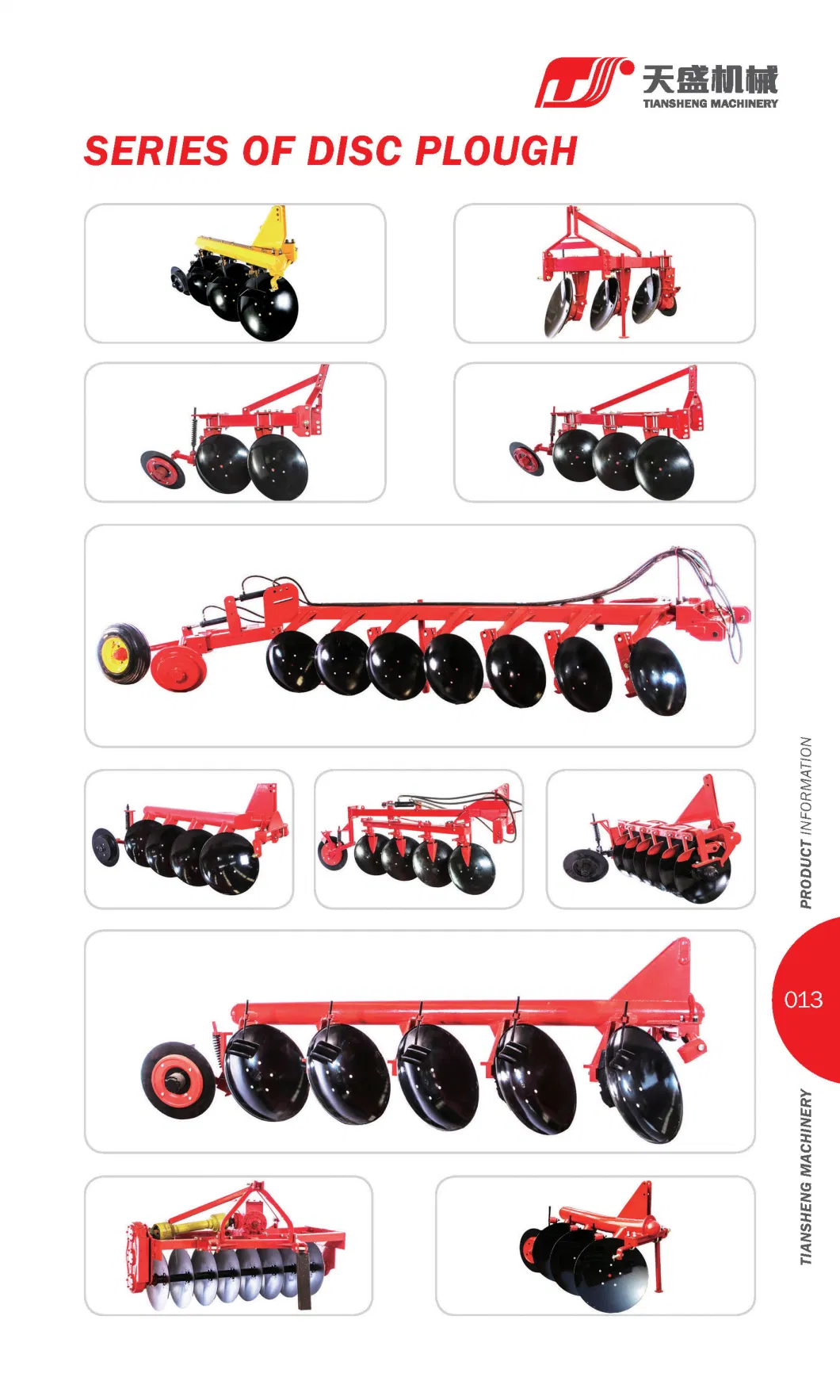 Rotary-Driven 3-Point Suspension Device of Tractor and Driven by Pto Disc Plow Plough