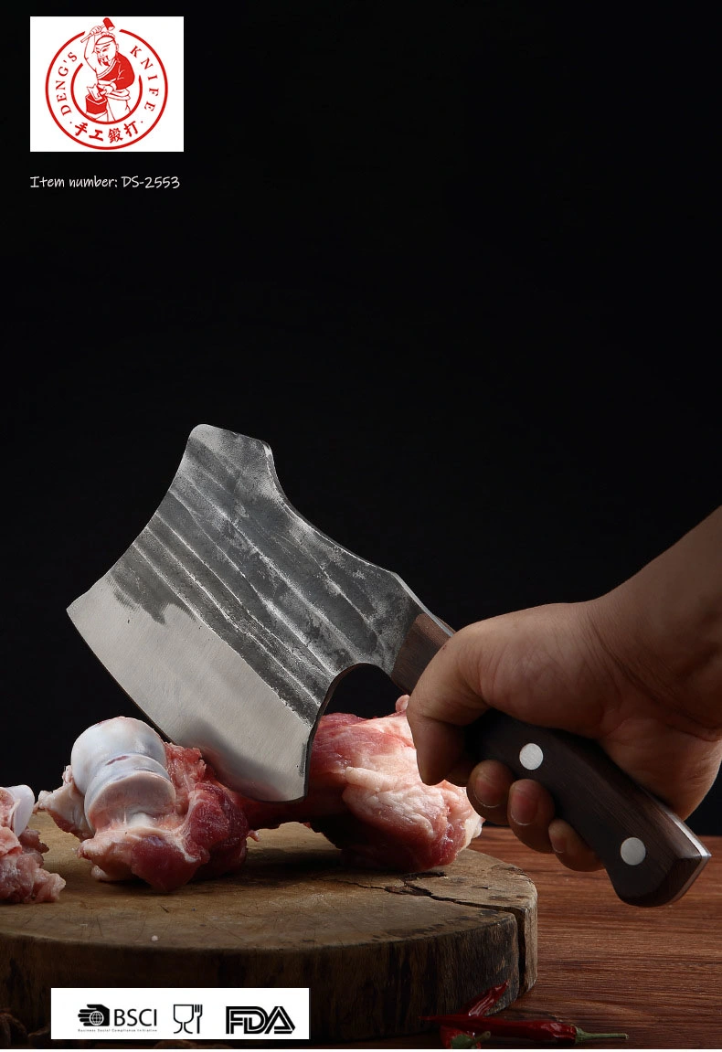 DS-2511 2024 New Meat Cleaver, Ultra Sharp Heavy Duty Bone Chopper Knife with Wood Handle for Meat, Vegetable and Bone Cutting with High Carbon Stainless Steel