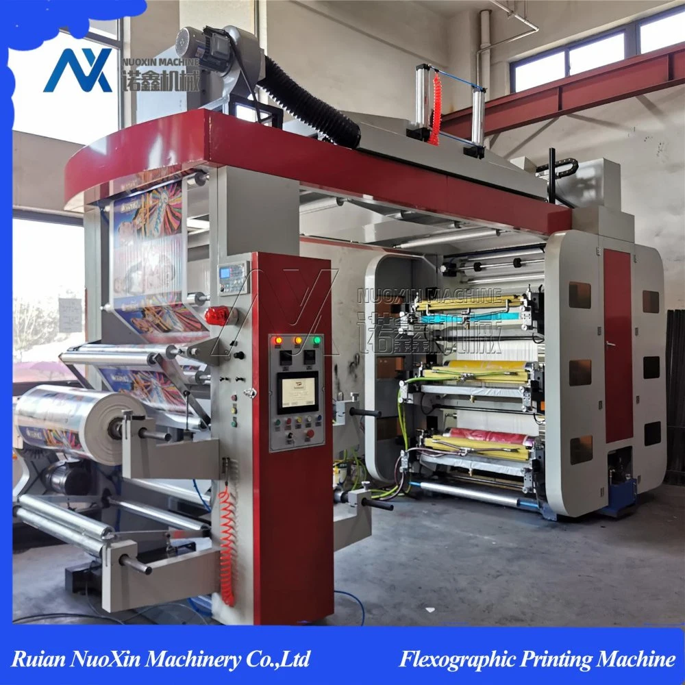 Chamber Blade with 6 Color Plastic Film Flexo Printing Machine