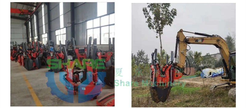 Heap Excavator 4 Blade Tree Mover for Wheel Loader Tractors Tree Mover Planting Hole Digger Garden Digging Machine