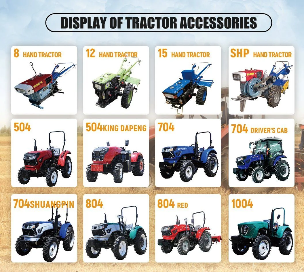 Agricultural Mini Farm Tractors with Front End Loader Machine Walk-Behind Tractor with Disc Plow 4X4 Tractor