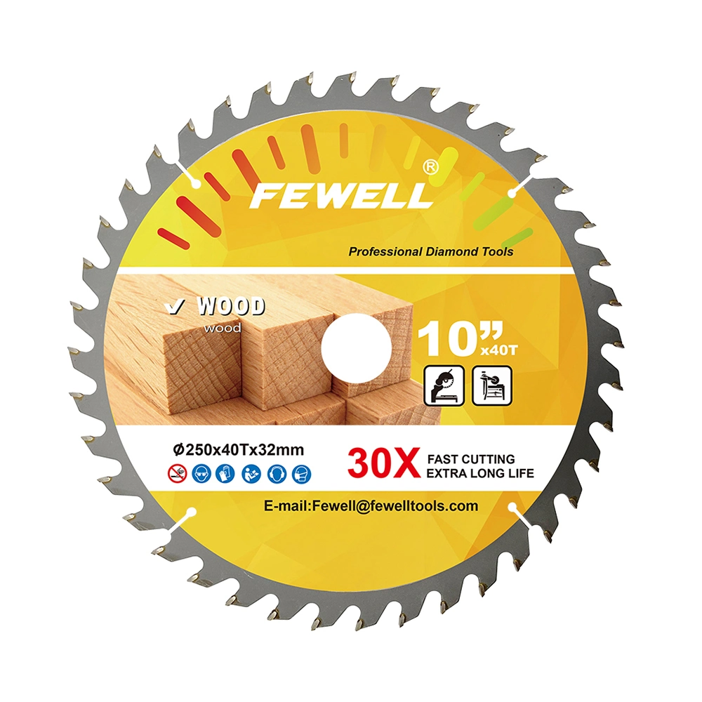 DIY 10inch 250*40t*32mm Table Saws Wood Chipper Circular Tct Saw Blade for Wood Cutting