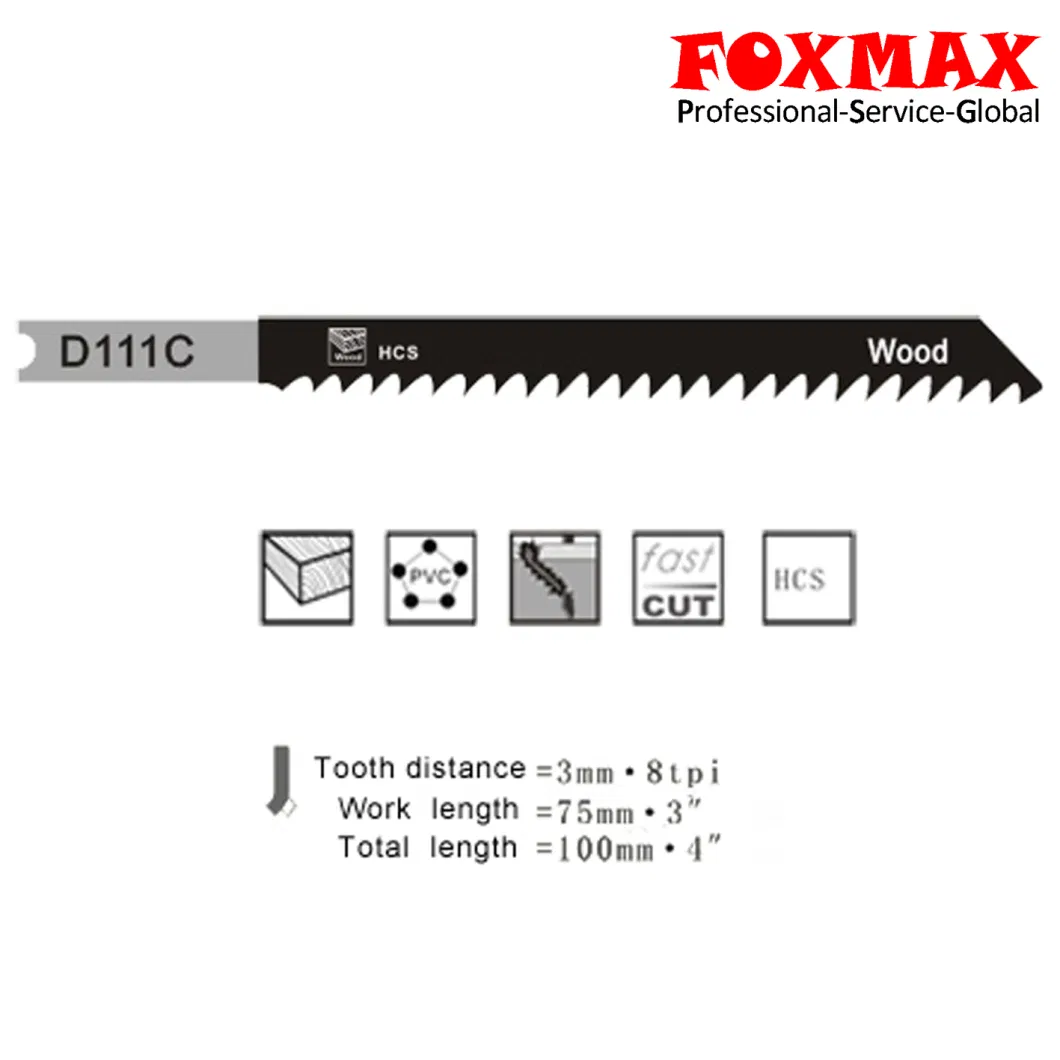 Hcs Wood/Plastic Fast and Rough Cutting Jig Saw Blades (FM-D111C)