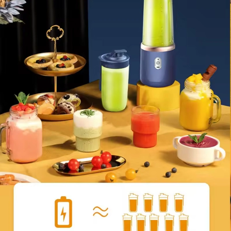 Hot Selling Home Use Portable 400ml USB Electric 6-Blade Juicer Mini Blender with Double Cups