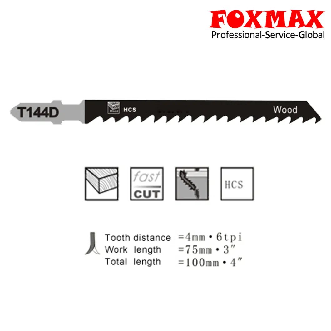 Hcs Wood/Plastic Fast&Rough Cutting Jig Saw Blades (FM-T144D)