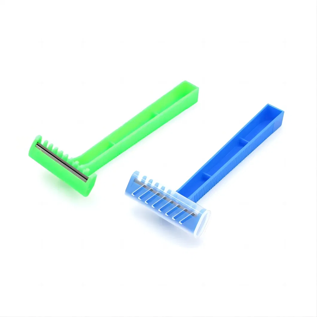 Disposable Medical Razor Double Edge Plastic Handle Hygiene Shaver with Comb Tattoo Use