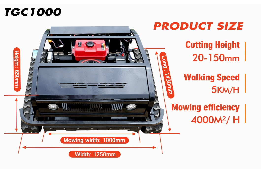 High Quality CE Approve All Terrain Grass Cutting Machine Crawler Brush Cutter Agriculture Electric Remote Control Multifunctional Ai Robot Lawn Mower Low Pric