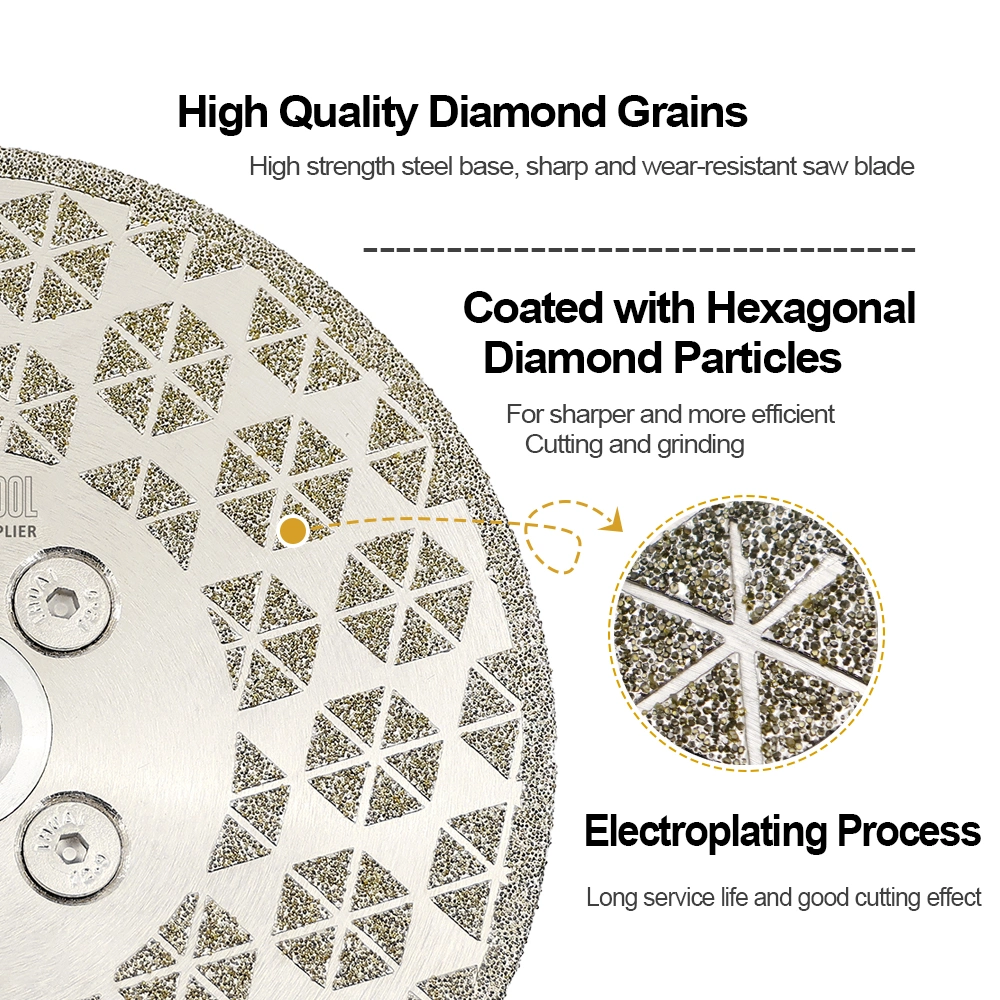 Dia4/4.5/5inch Electroplated Diamond Saw Blade Grinding Disc with M14/5/8&quot;-11 Flange