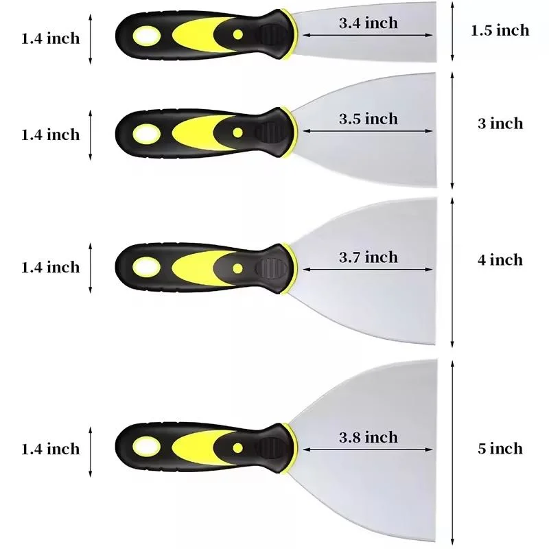 Jnz Hot Sale Carbon Steel Rubber Handle Cement Putty Knife