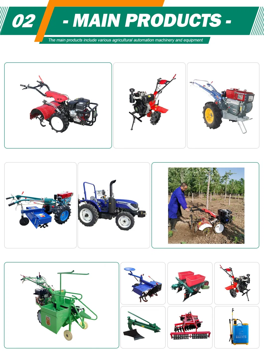 New Four-Wheel Drive Tiller 170-192 Gasoline Diesel Electric Rice Cultivator