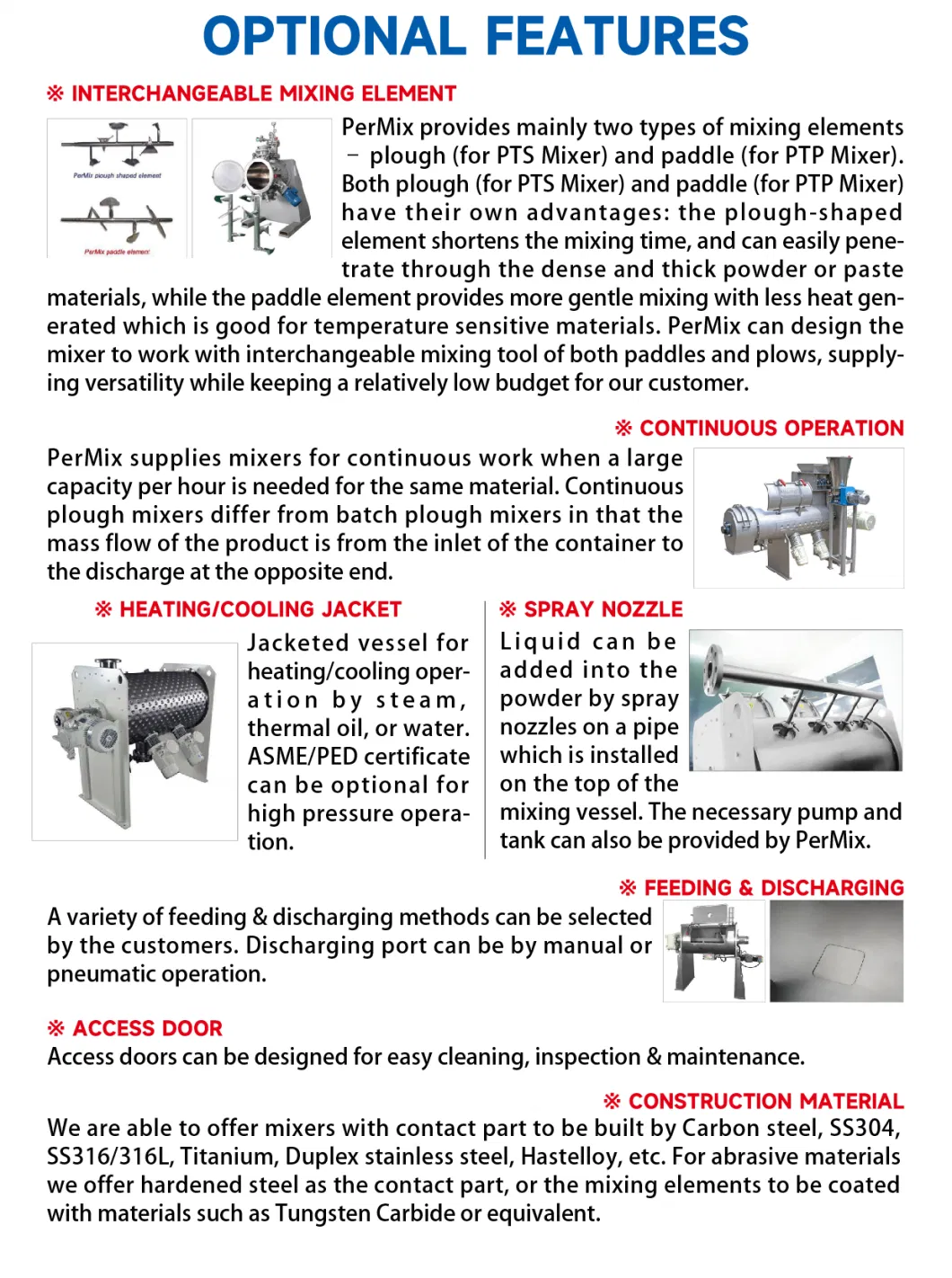 Permix Industrial Continuous Paste/Liquid/Powder Mixer Powder Mixing Machine Ploughshare Mixer