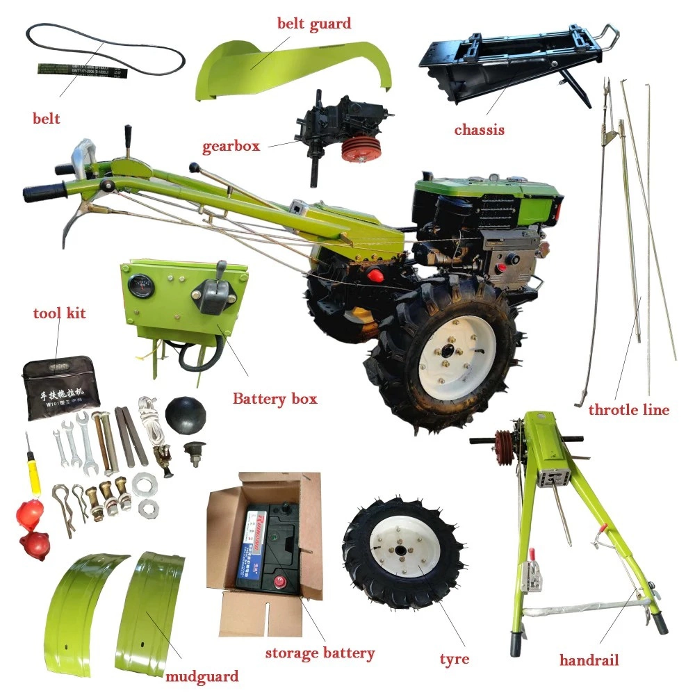 Agriculture Hand Garden 8HP Rear Tine Roller Chain Power Tiller Walking Tractor for Sale Kenya