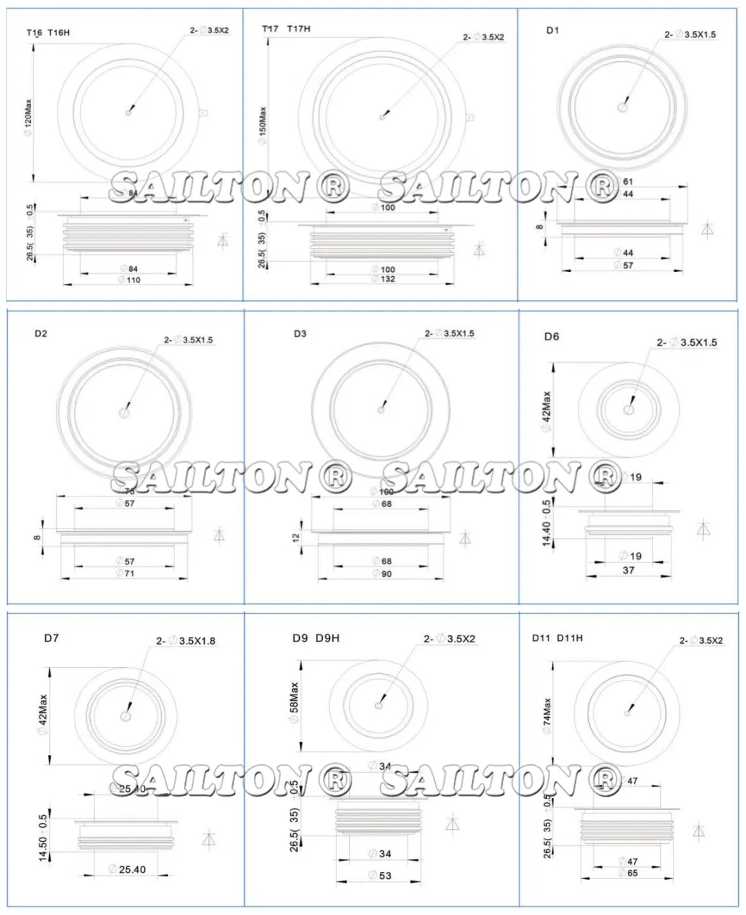 Kk1800A 2200V Fast Switching Inverter Thyristors Turn on