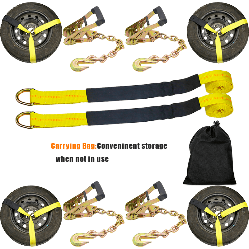 China Manufacturer Wheel Lift Strap 10000lbs Lasso Strap with Chain Anchors&D Ring