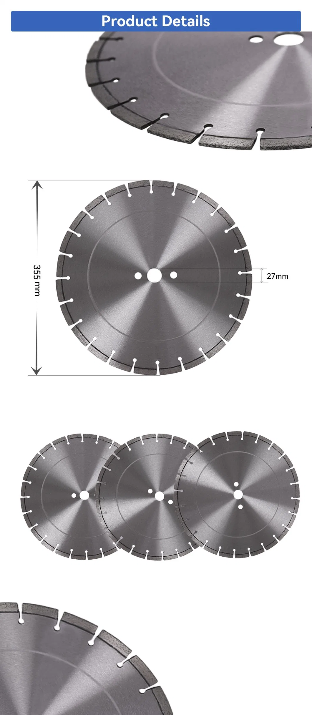 355mm Laser Welding Diamond Saw Blade for Hard Metals, Concrete