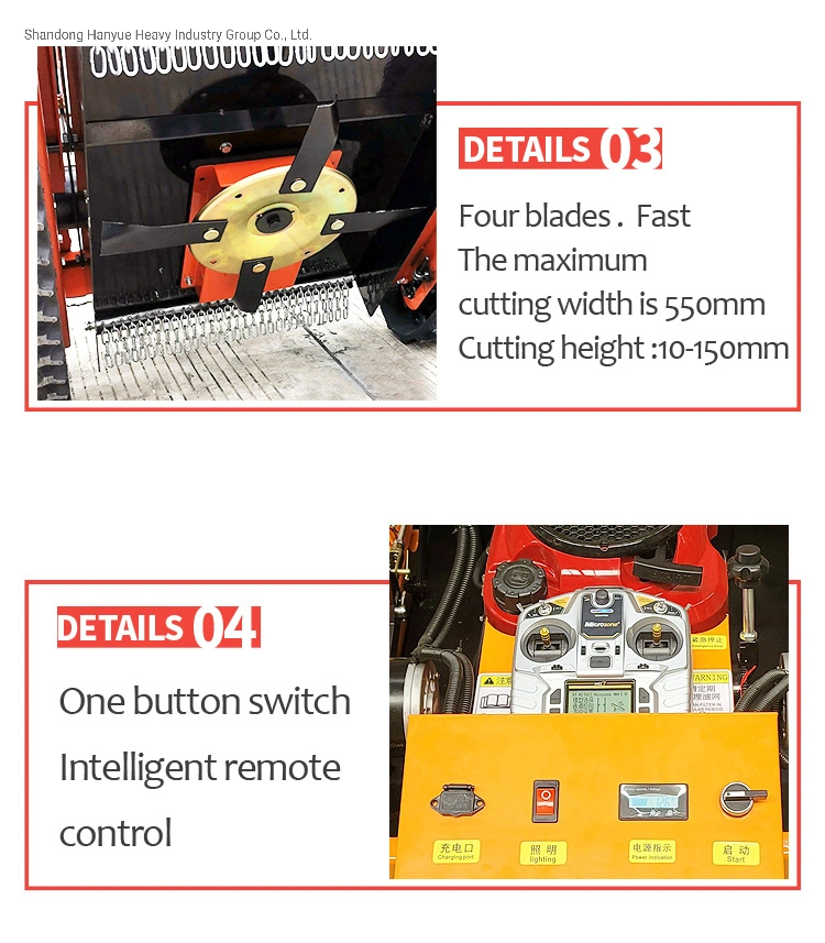 Crawler Remote Control Lawn Mower Garden Use Grass Cutting Machine