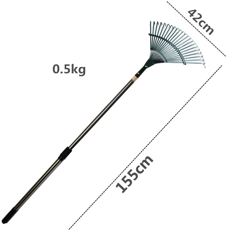 Steel Wire Rake Green Dead Leaves Rake Grass Rake Flowers and Grass Multi-Tooth Grass Rake Garden Rake