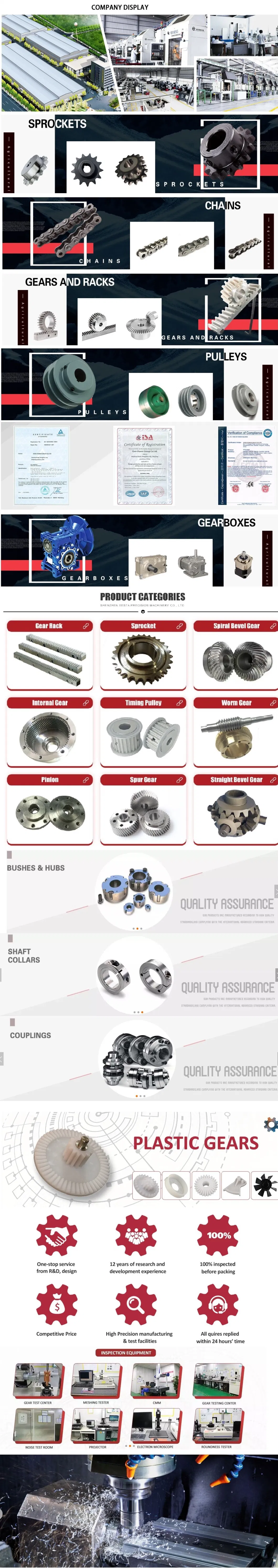 Small Slewing Drive Endless Rack and Pinion Screw Motor Shaft Wheel Motor Plastic Helical Bevel Spur Worm Gear Mechanism Set Arrangement