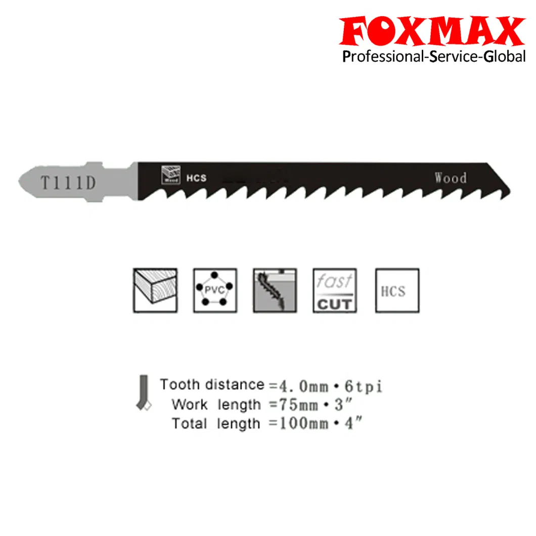 Hcs Wood/Plastic Fast&Rough Cutting Jig Saw Blades (FM-T111D)