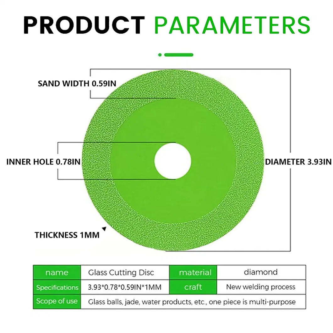 Vacuum Brazed Glass Porcelain Ceramic Cutting Disc 105*22.23mm