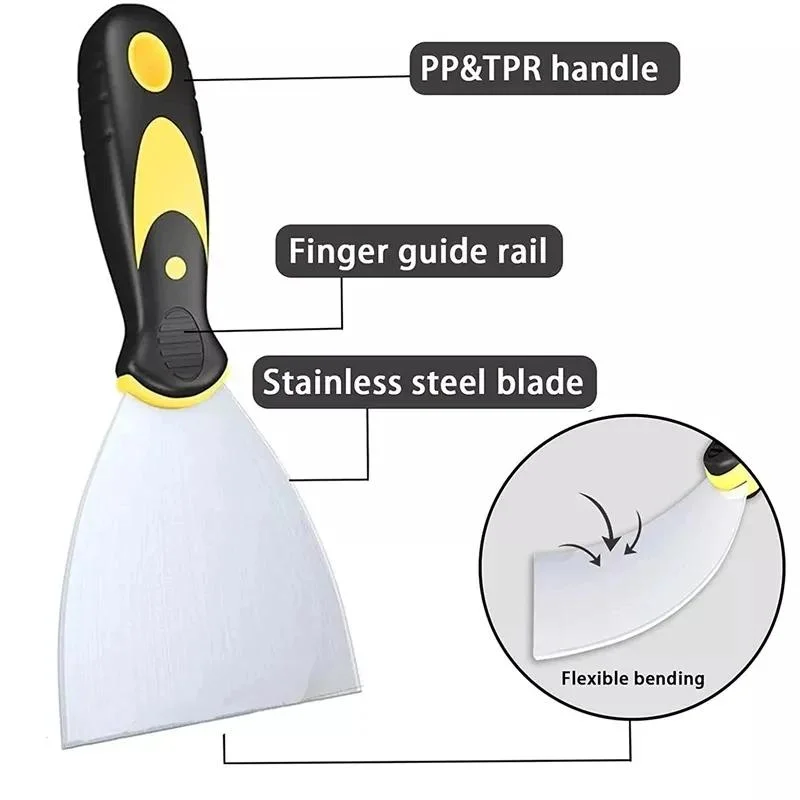 Jnz Hot Sale Carbon Steel Rubber Handle Cement Putty Knife