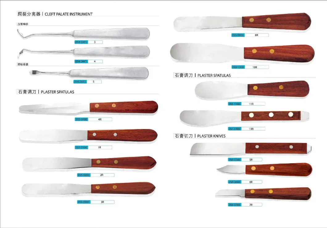 Wooden Handle Dental Plaster Knives for Mixing Alginate