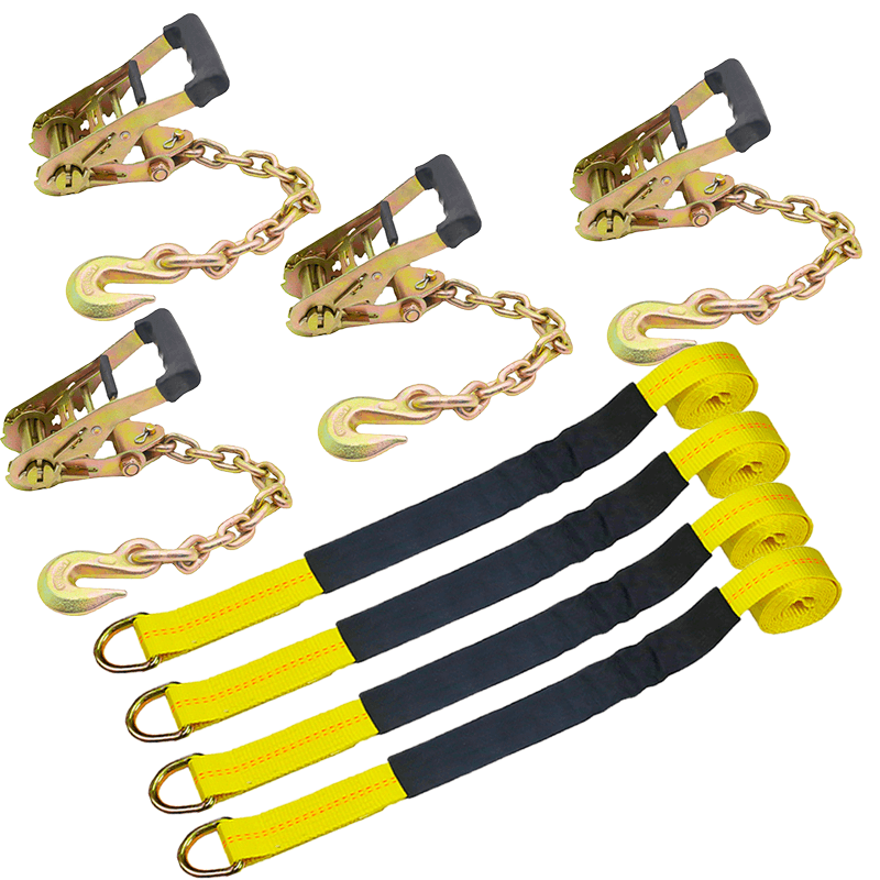 China Manufacturer Wheel Lift Strap 10000lbs Lasso Strap with Chain Anchors&D Ring