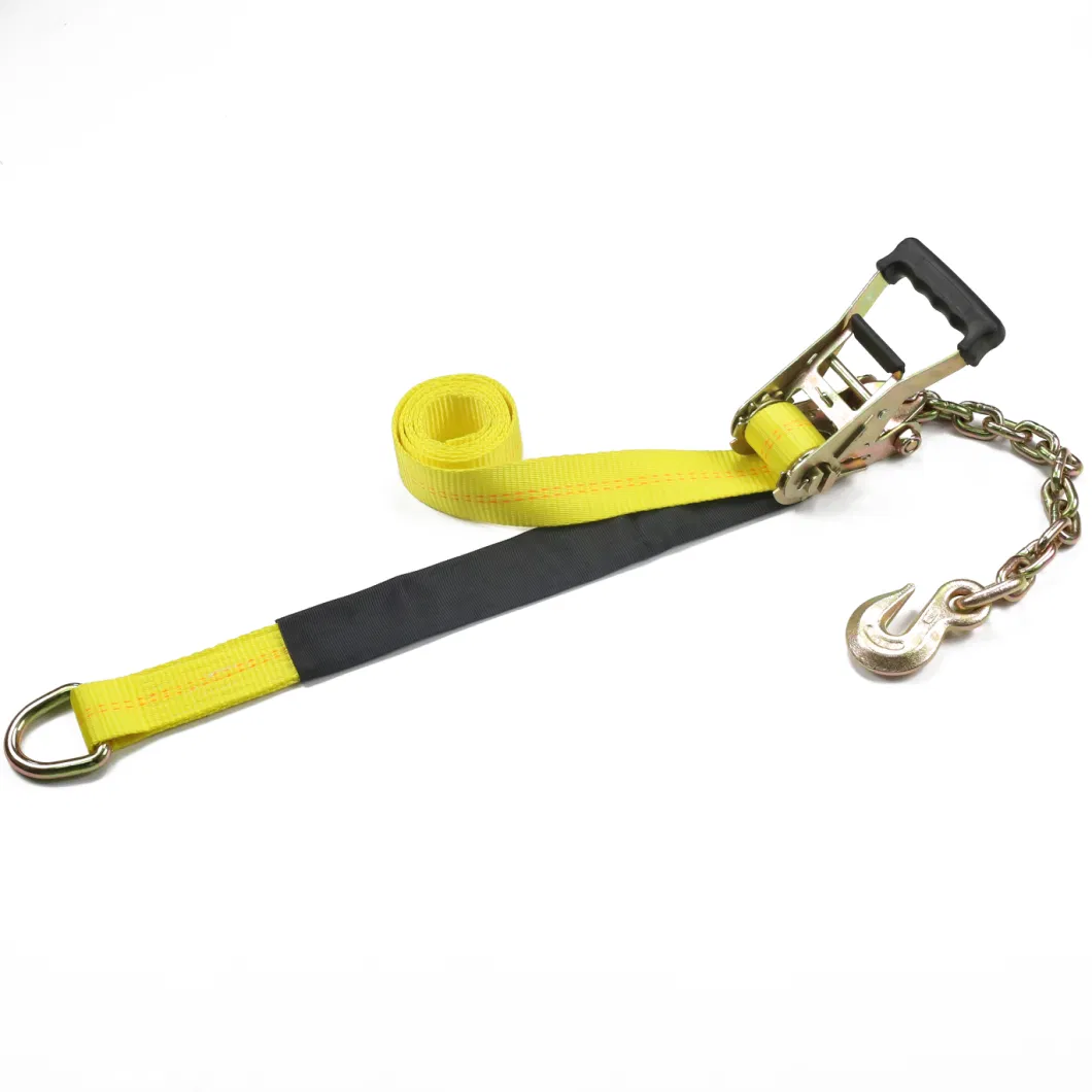 China Manufacturer Wheel Lift Strap 10000lbs Lasso Strap with Chain Anchors&D Ring