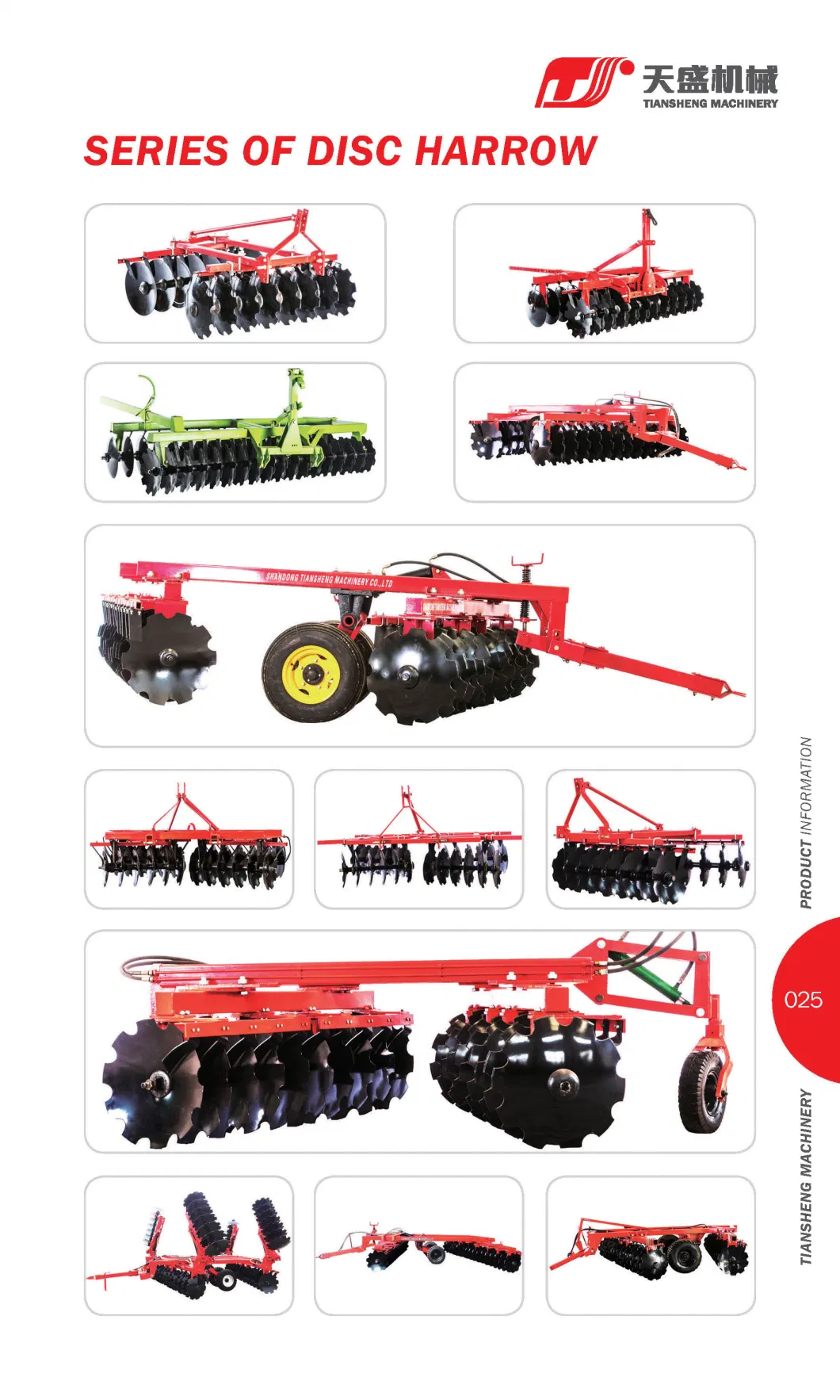 Rotary-Driven 3-Point Suspension Device of Tractor and Driven by Pto Disc Plow Plough