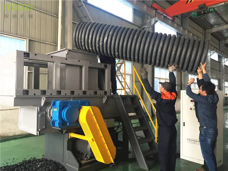 Single Shaft Shredder Machine for PE PVC thick wall pipe