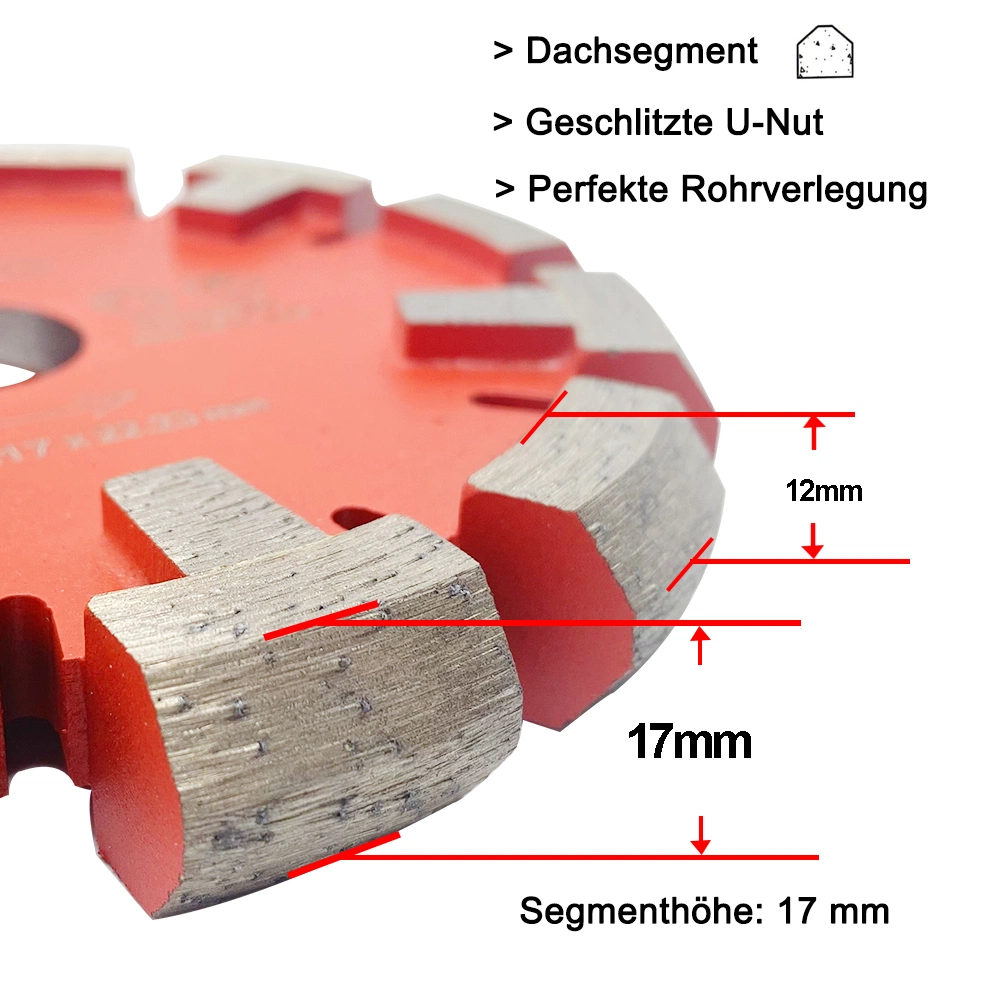 130*12*22.23mm 17mm Thickness Wall Floor Heating V Shaped Groove Cutter Diamond Tuck Point Saw Blade for Cutting Hard Concrete Cement