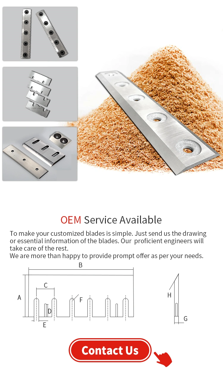 Shredder Wood Chipper Blades Rotary Blade and Fix Blade for Drum Wood Chipper