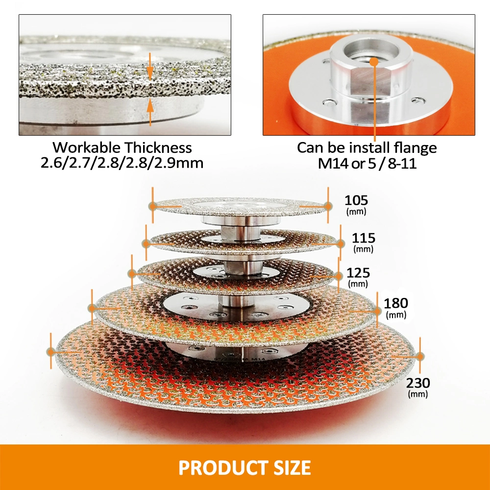 Single Side Coated Electroplated Turbo Diamond Cutting Grinding Disc Granite Saw Blade for Granite Marble