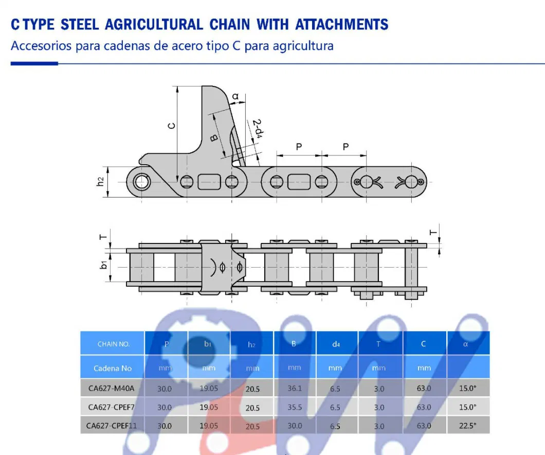 High Quality Harvester Blade Roller Chain Ca627-Cpef7