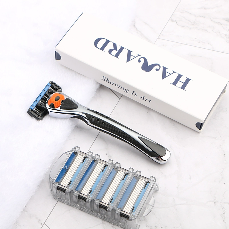 D954L Special Wholesale Price 5 Blades Plus 1 Trimmer Metal Rubber Handle for Men System Razor