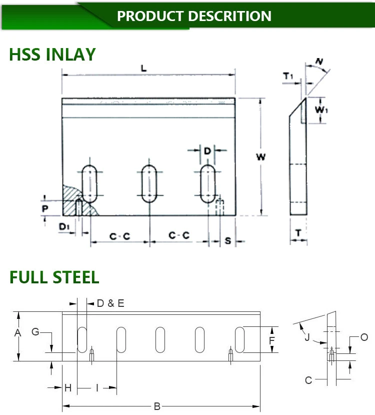 Waste Recycling Plastic Paper Shredder Machine Crusher Blades Crusher Knives Metal Shredder Blades