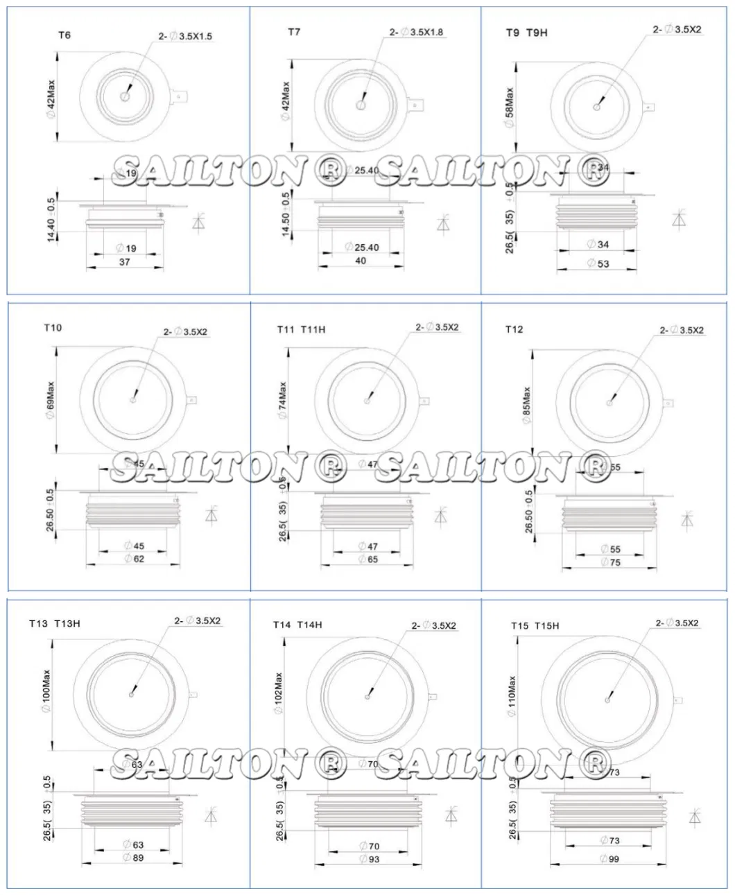 Fast Turn-on and High Di/Dt Distributed Gate Thyristor SCR Kk1200A1800V