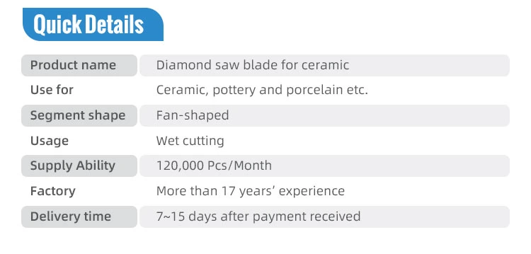 Sintered Stone Cutting Disc Diamond Saw Blade for Ceramic Cutting