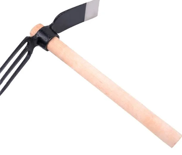 Agricultural Garden Tools Three-Tooth Rake with Wooden Handle