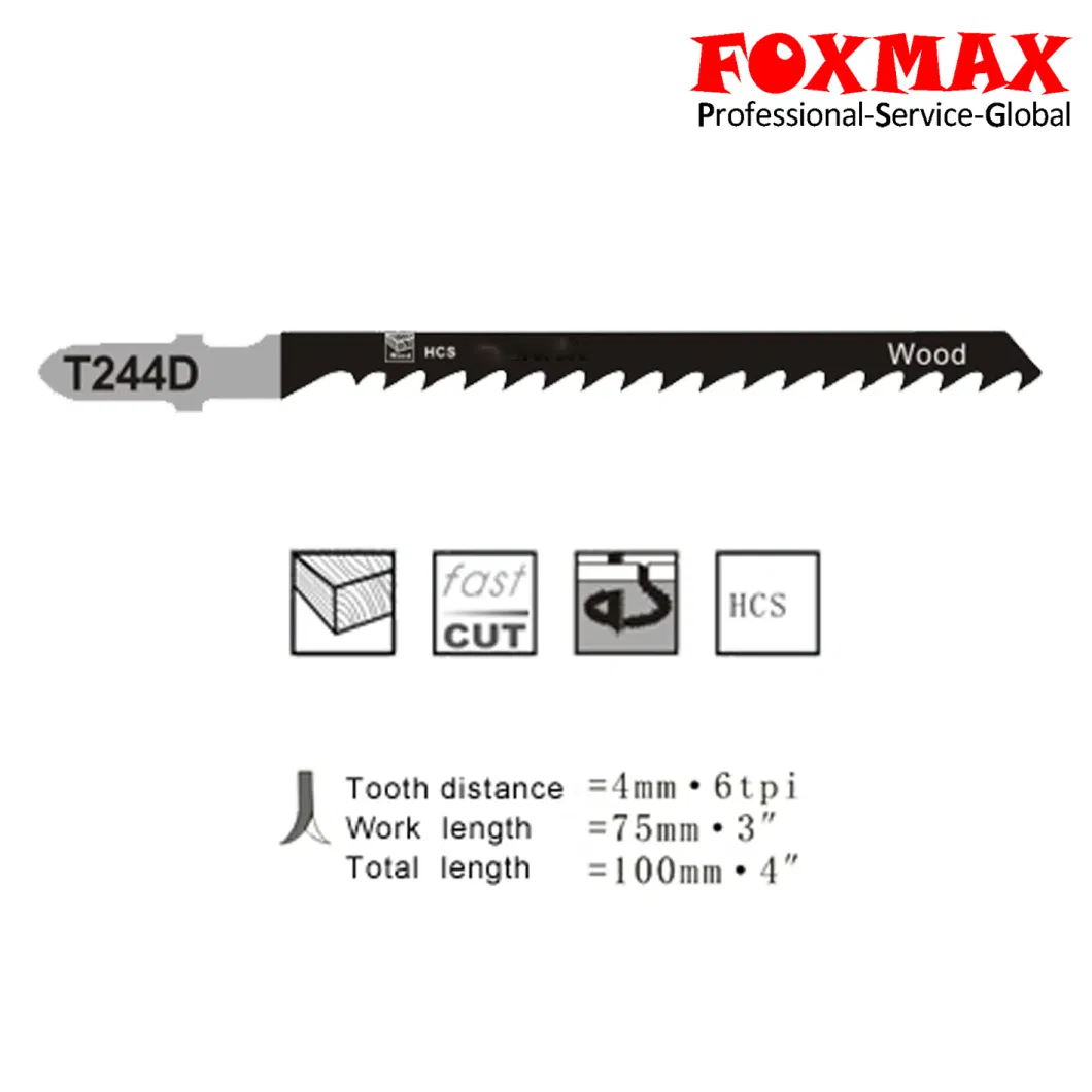 Hcs Wood/Plastic Fast &Rough Curve Cutting Jig Saw Blades (FM-T244D)