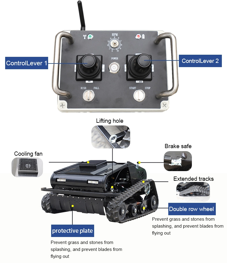 OEM Automatic Grass Trimmer Cutting Machine Electric Remote Control Robot Gas Lawn Mower