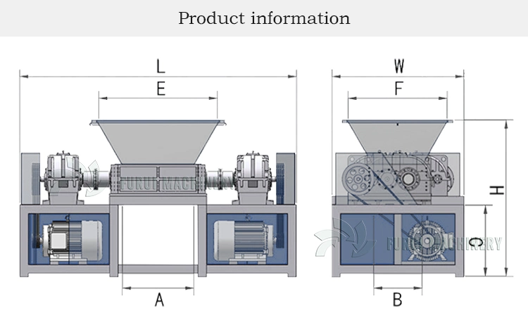 Best Sale Double Shaft Waste Recycling Plastic PP PE Film Shredder Machine/Blade Shredder Knives