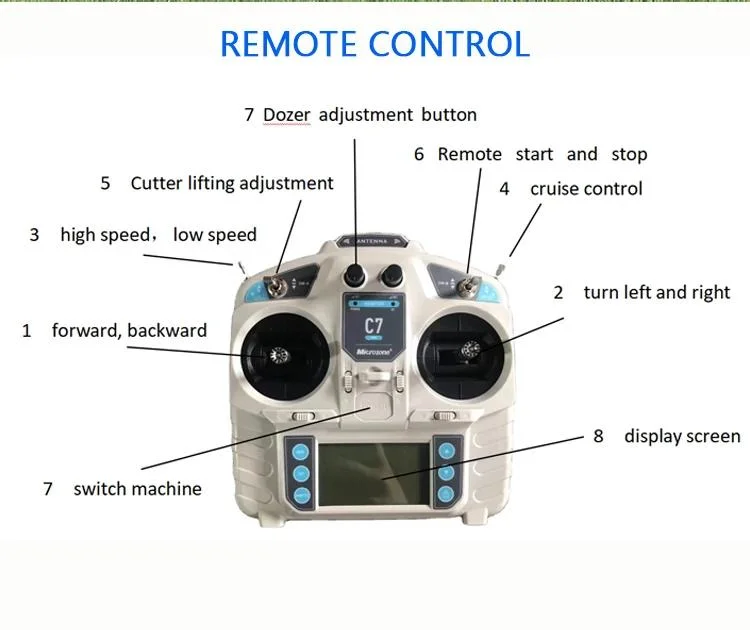 Weeding Machine Lawn Mower Wheel Remote Control Lawn Mower Snow Shovel for Sale