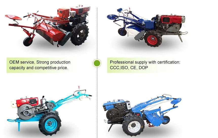 China Agriculture Machine Motocultor Garden Farm 12HP 15HP 18HP Diesel Two Wheel Walk Behind Cultivator Rotary Mini Power Tiller Walking Tractor