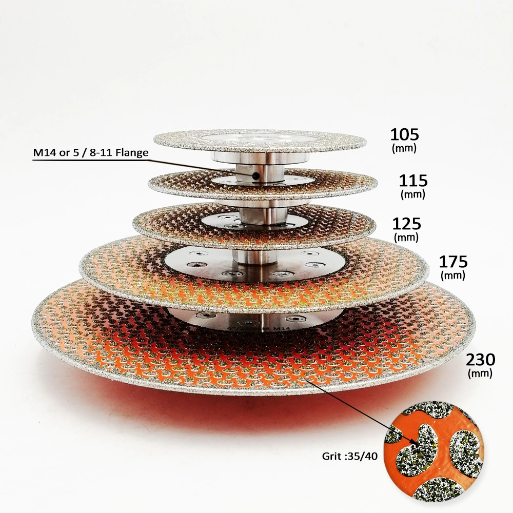 Single Side Coated Electroplated Turbo Diamond Disc Granite Saw Blade for Granite Marble Cutting